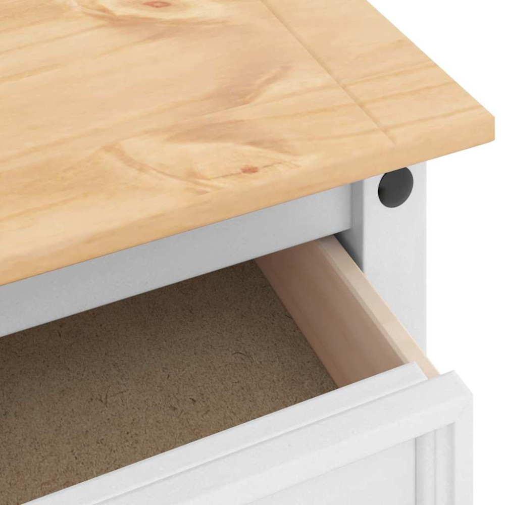 Produktbild för Sidobord med låda Corona Vit 50 x 50 x 50 cm Massiv furu