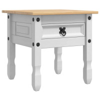 Produktbild för Sidobord med låda Corona Vit 50 x 50 x 50 cm Massiv furu