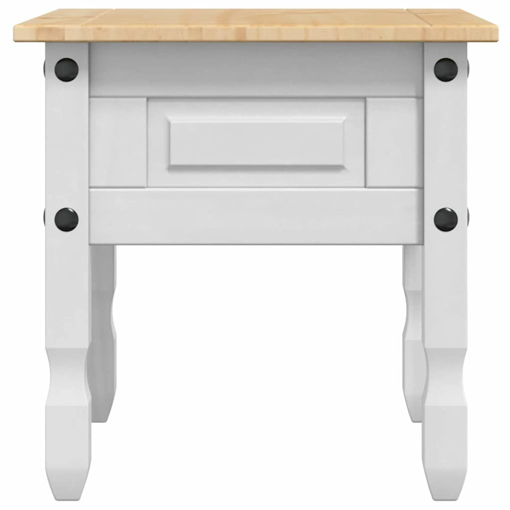 Produktbild för Sidobord med låda Corona Vit 50 x 50 x 50 cm Massiv furu