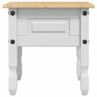 Produktbild för Sidobord med låda Corona Vit 50 x 50 x 50 cm Massiv furu