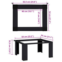 Produktbild för Tvättmaskin Pedestal Svart 64 x 55 x 32,5 cm Stål