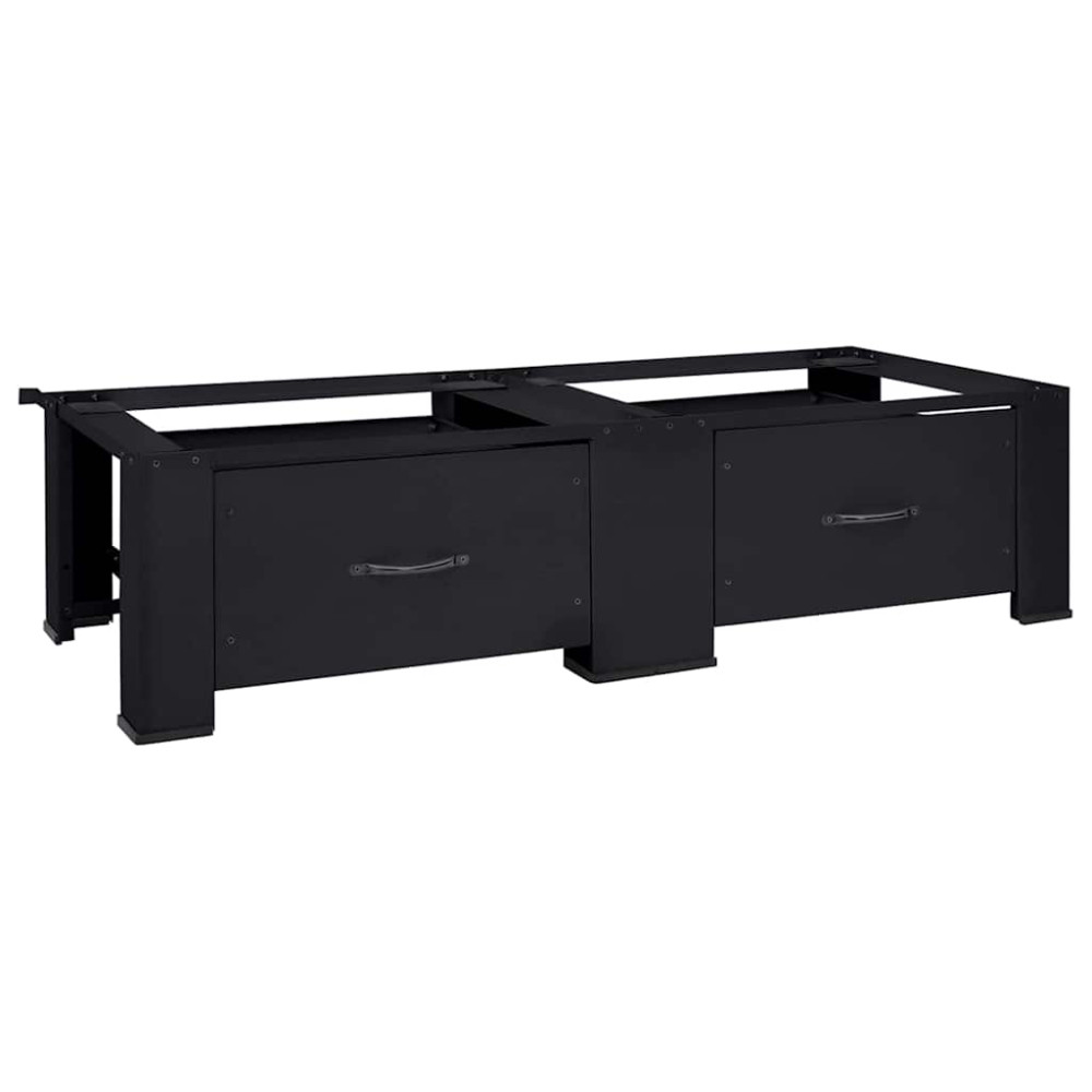 Produktbild för Tvättmaskin Pedestal 2 pcs Svart 127 x 54,5 x 32,5 cm Stål