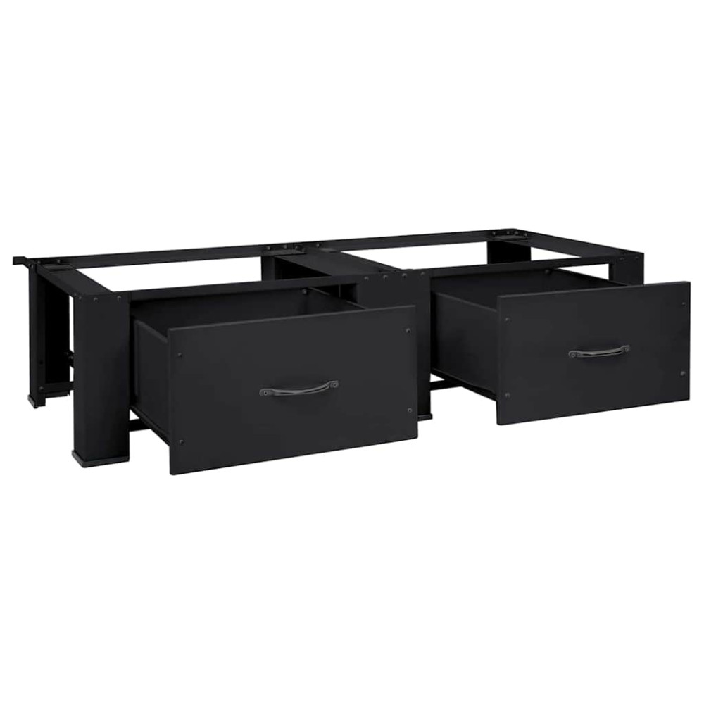 Produktbild för Tvättmaskin Pedestal 2 pcs Svart 127 x 54,5 x 32,5 cm Stål