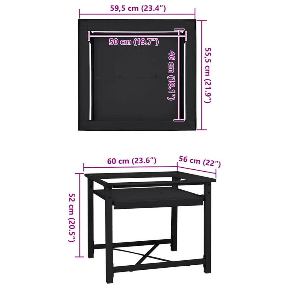 Produktbild för Tvättmaskin Pedestal Svart 60 x 56 x 52 cm Stål