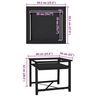 Produktbild för Tvättmaskin Pedestal Svart 60 x 56 x 52 cm Stål