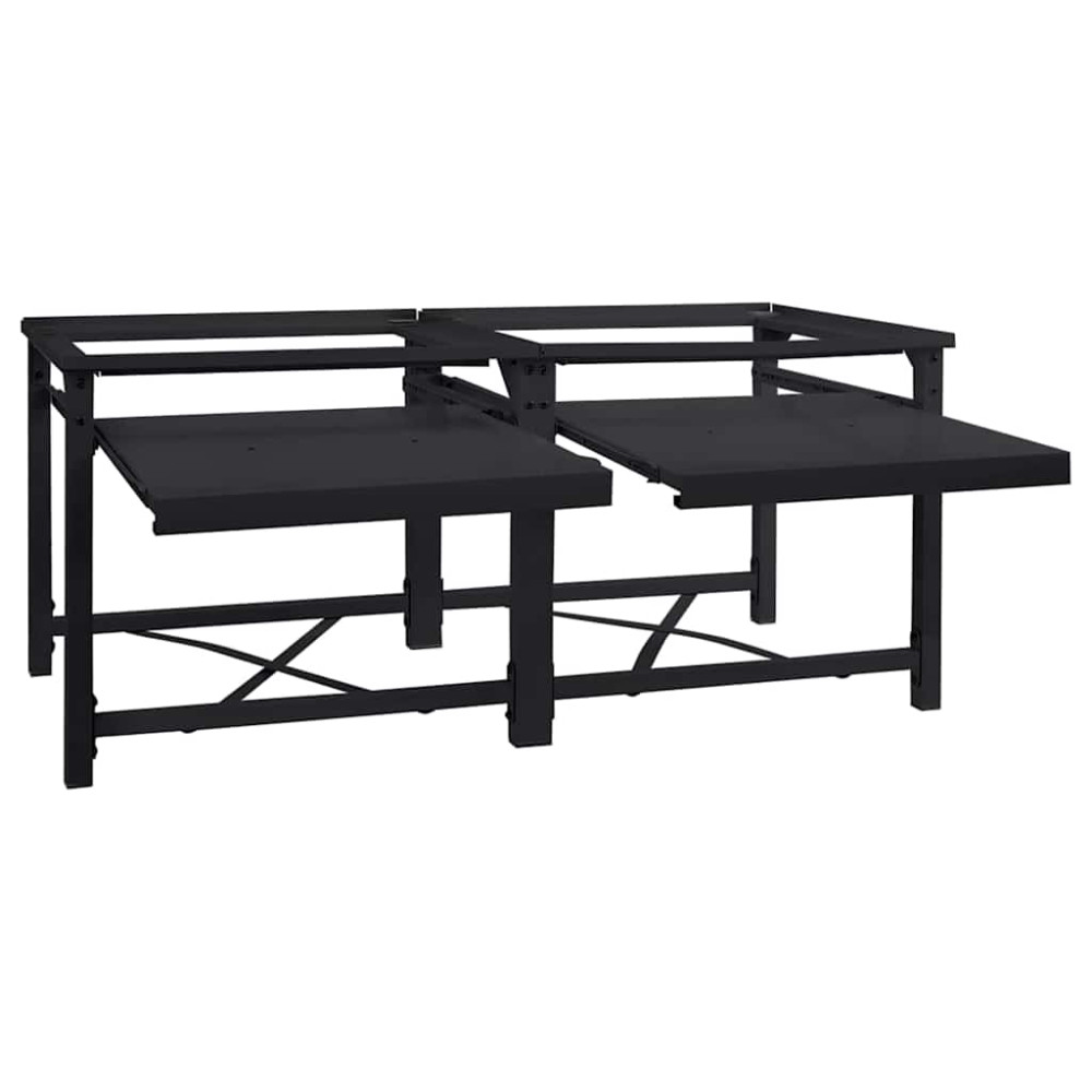 Produktbild för Tvättmaskin Pedestal 2 pcs Svart 120 x 56 x 52 cm Stål