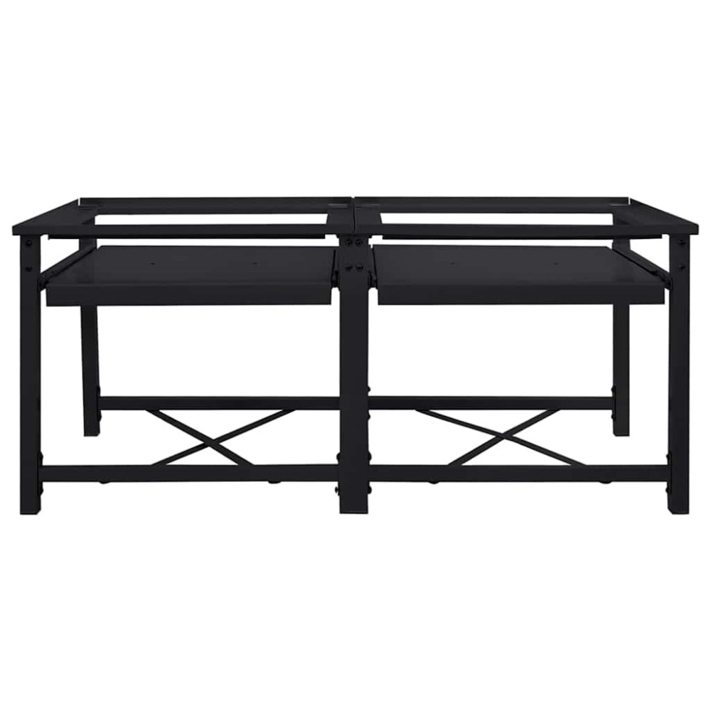 Produktbild för Tvättmaskin Pedestal 2 pcs Svart 120 x 56 x 52 cm Stål