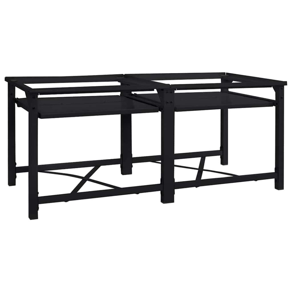 Produktbild för Tvättmaskin Pedestal 2 pcs Svart 120 x 56 x 52 cm Stål