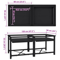 Produktbild för Tvättmaskin Pedestal 2 pcs Svart 120 x 56 x 52 cm Stål
