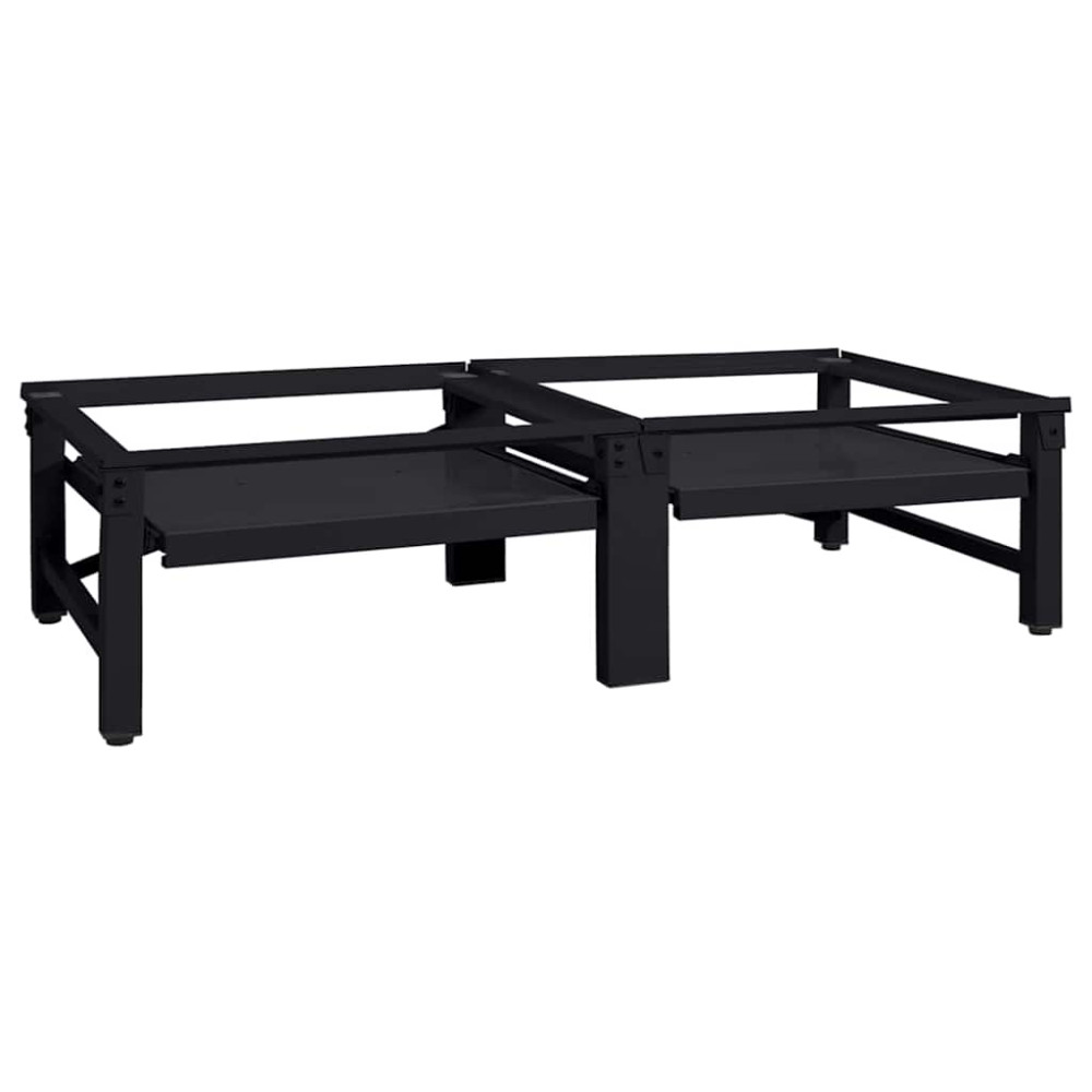 Produktbild för Tvättmaskin Pedestal 2 pcs Svart 124,5 x 61,5 x 32,5 cm Stål
