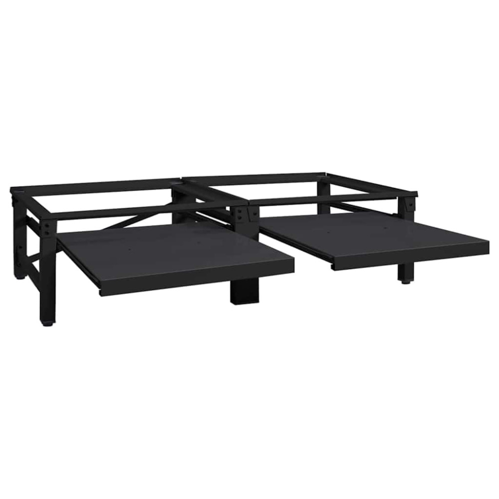 Produktbild för Tvättmaskin Pedestal 2 pcs Svart 124,5 x 61,5 x 32,5 cm Stål