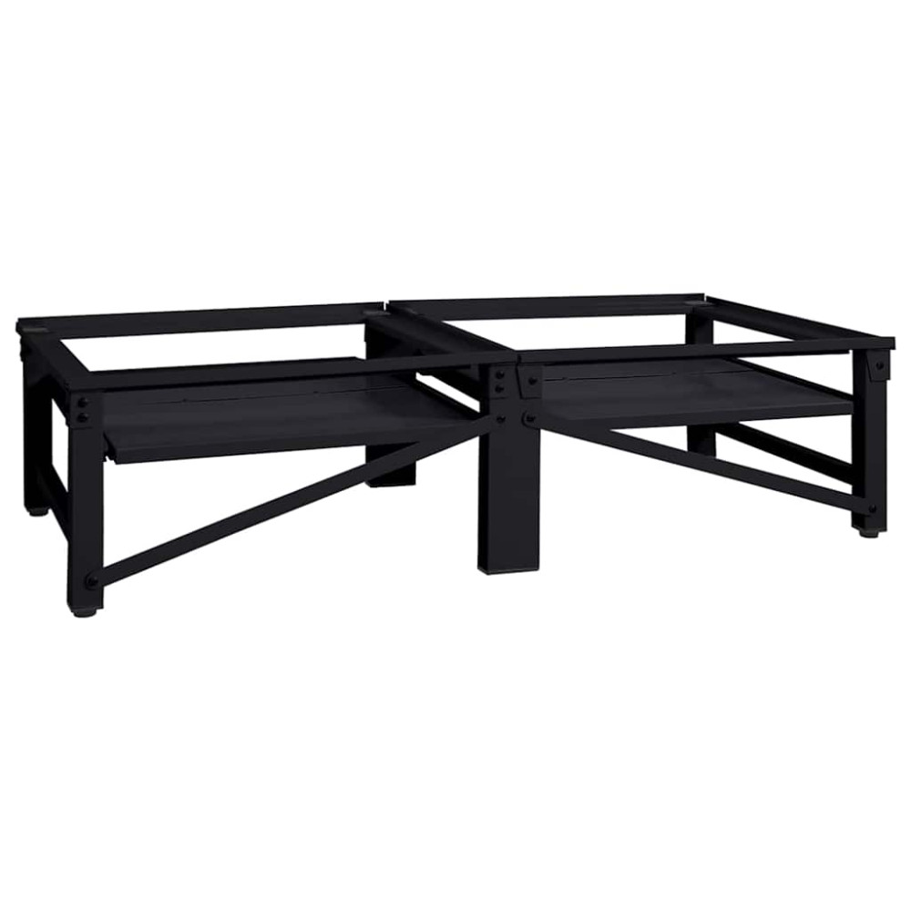Produktbild för Tvättmaskin Pedestal 2 pcs Svart 124,5 x 61,5 x 32,5 cm Stål