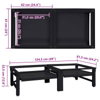 Produktbild för Tvättmaskin Pedestal 2 pcs Svart 124,5 x 61,5 x 32,5 cm Stål