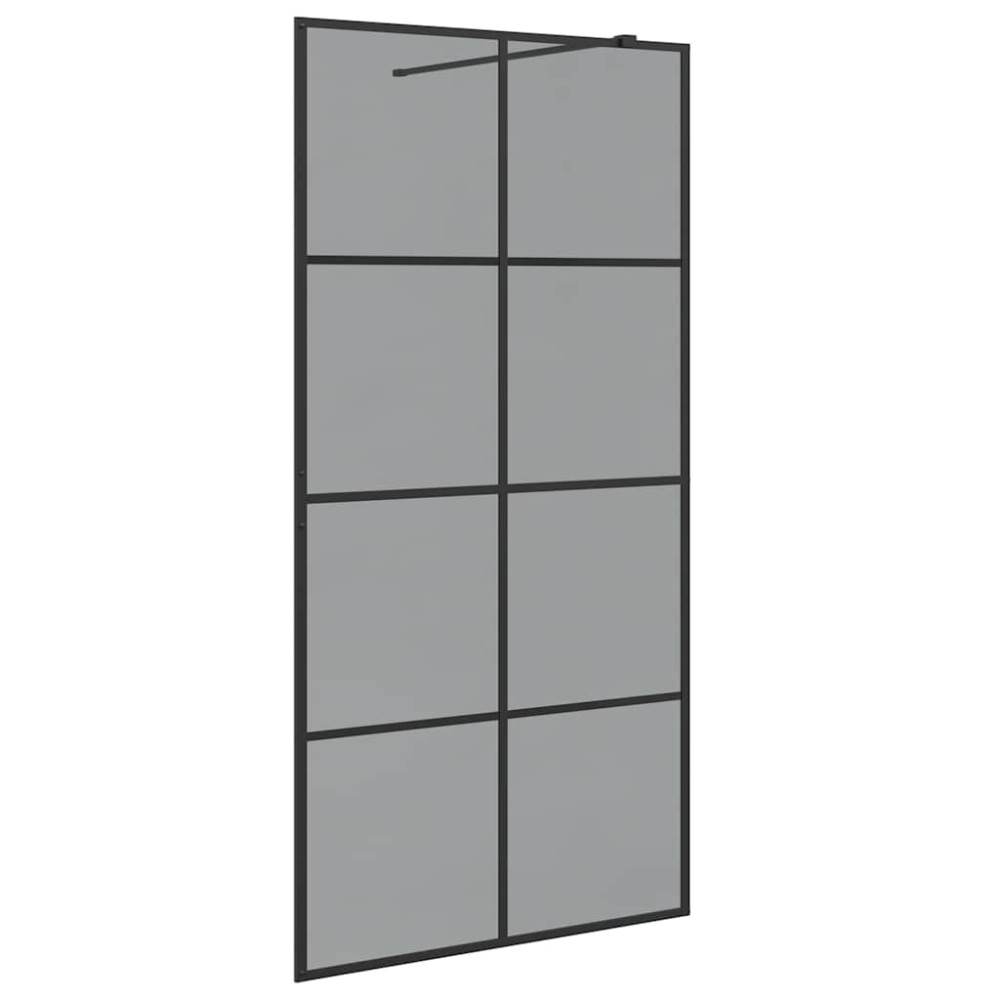 Produktbild för Walk-in Duschvägg Svart 100 x 195 cm härdat glas