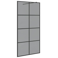 Produktbild för Walk-in Duschvägg Svart 100 x 195 cm härdat glas