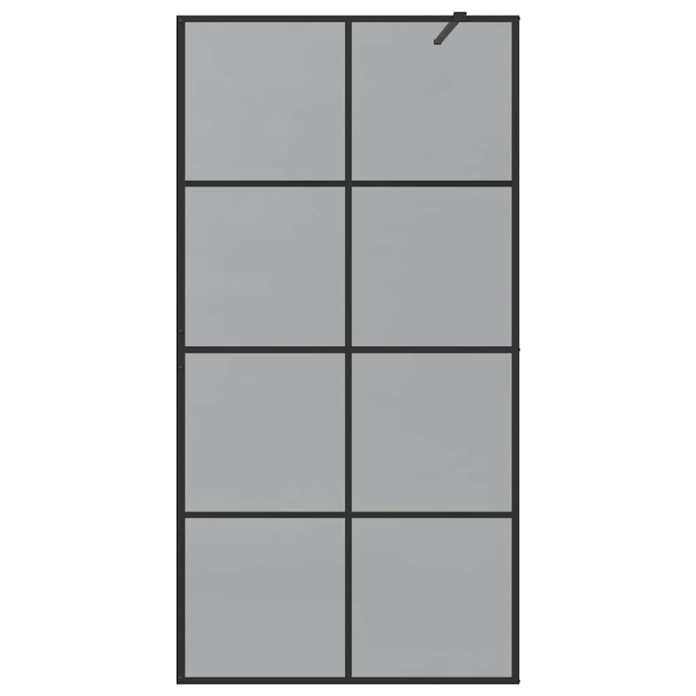 Produktbild för Walk-in Duschvägg Svart 100 x 195 cm härdat glas