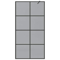 Produktbild för Walk-in Duschvägg Svart 100 x 195 cm härdat glas