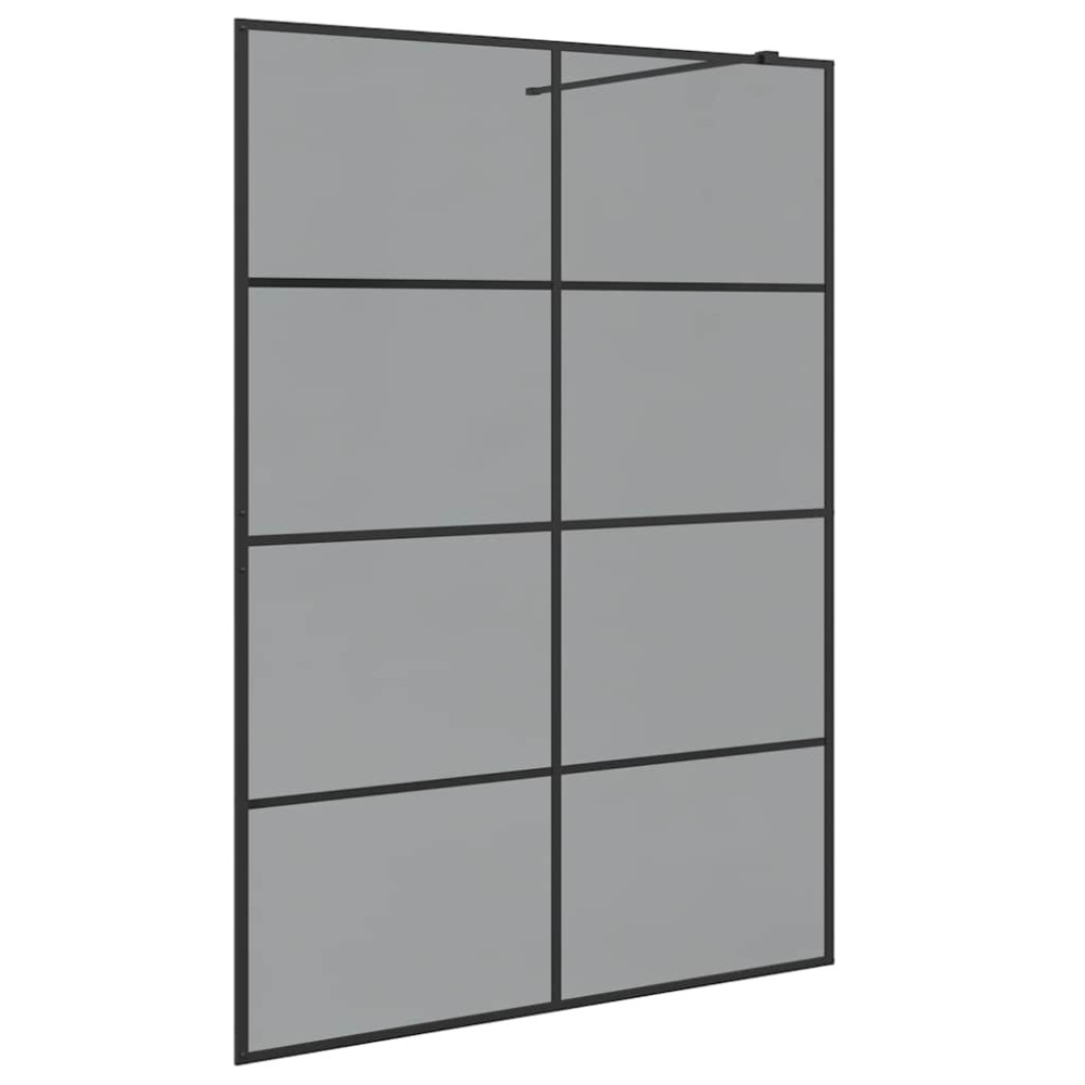 Produktbild för Walk-in Duschvägg Svart 140 x 195 cm härdat glas