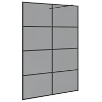 Produktbild för Walk-in Duschvägg Svart 140 x 195 cm härdat glas