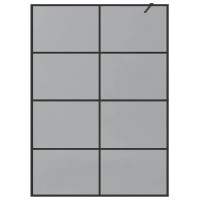 Produktbild för Walk-in Duschvägg Svart 140 x 195 cm härdat glas