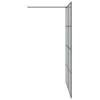 Produktbild för Walk-in Duschvägg Svart 140 x 195 cm härdat glas