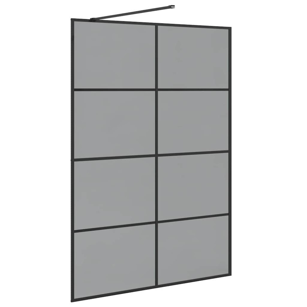 Produktbild för Walk-in Duschvägg Svart 140 x 195 cm härdat glas