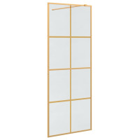 Produktbild för Walk-in Duschvägg Guld 80 x 195 cm härdat glas
