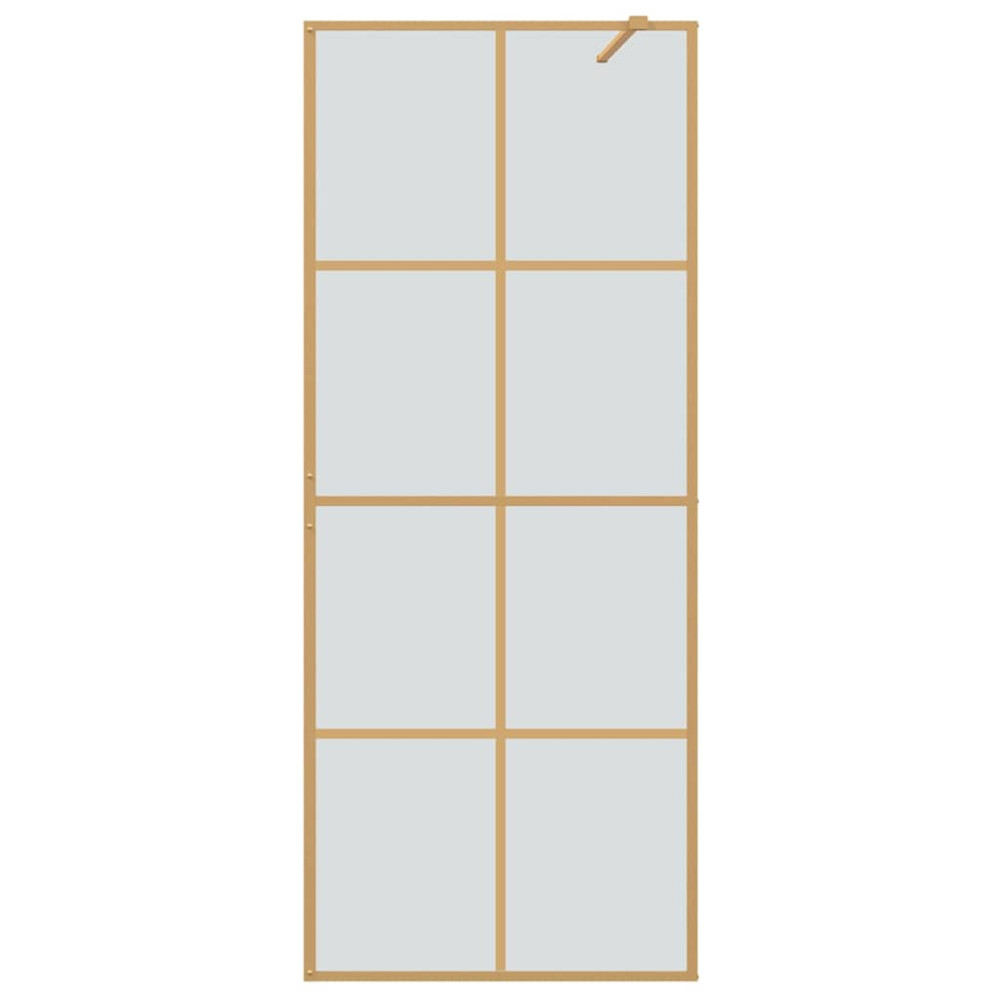 Produktbild för Walk-in Duschvägg Guld 80 x 195 cm härdat glas