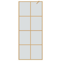 Produktbild för Walk-in Duschvägg Guld 80 x 195 cm härdat glas