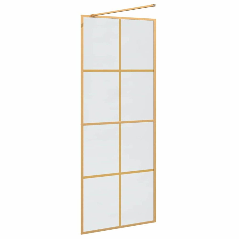 Produktbild för Walk-in Duschvägg Guld 80 x 195 cm härdat glas