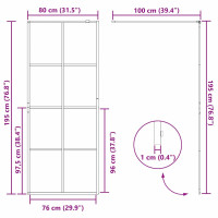 Produktbild för Walk-in Duschvägg Guld 80 x 195 cm härdat glas
