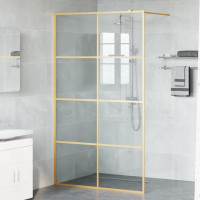 Produktbild för Walk-in Duschvägg Guld 115 x 195 cm härdat glas
