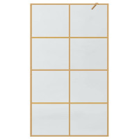 Produktbild för Walk-in Duschvägg Guld 115 x 195 cm härdat glas