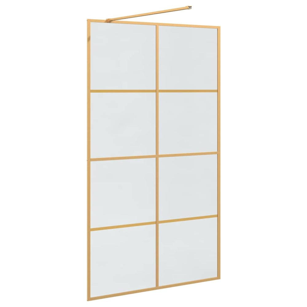 Produktbild för Walk-in Duschvägg Guld 115 x 195 cm härdat glas