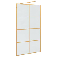 Produktbild för Walk-in Duschvägg Guld 115 x 195 cm härdat glas
