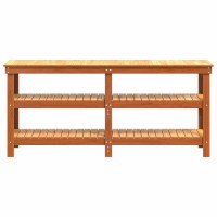 Produktbild för Arbetsbänk med hylla Vaxbrun 181,5 x 50 x 80 cm Massiv furu