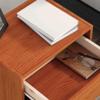 Produktbild för Sängbord med låda Vaxbrun 40 x 30.5 x 35.5 cm Furuträ