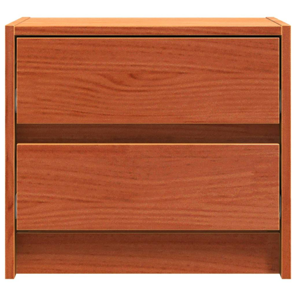 Produktbild för Sängbord med låda Vaxbrun 40 x 30.5 x 35.5 cm Furuträ