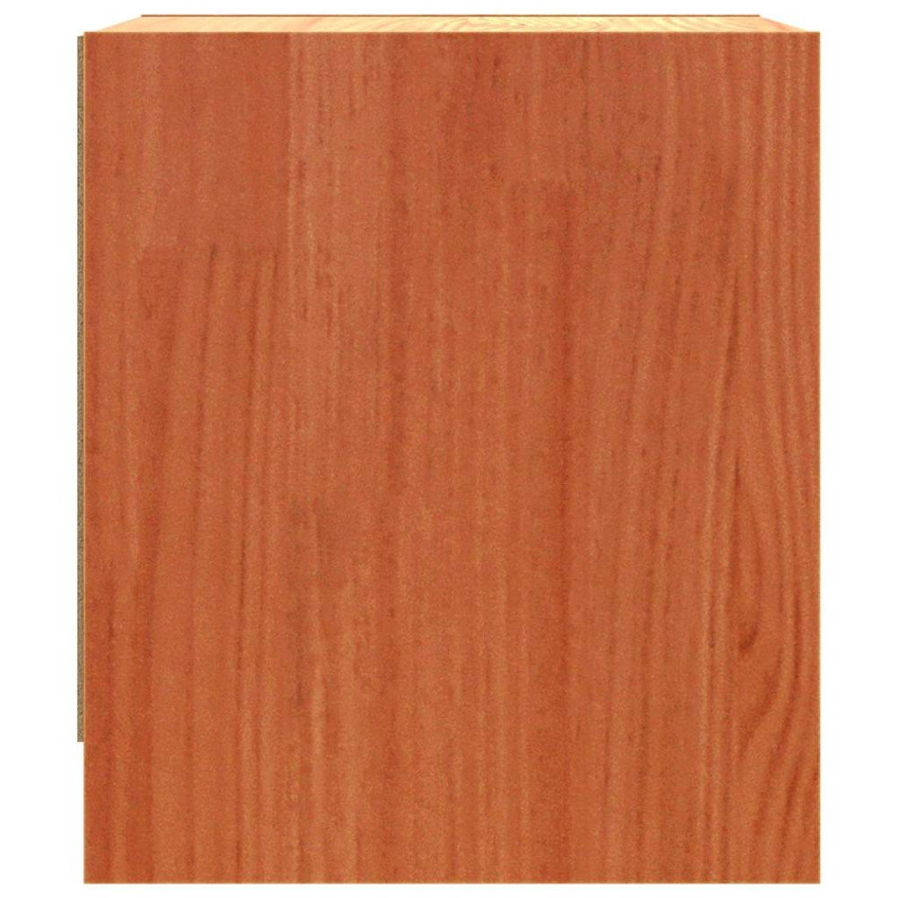 Produktbild för Sängbord med låda Vaxbrun 40 x 30.5 x 35.5 cm Furuträ