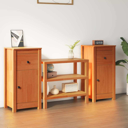 vidaXL Sideboard 2 pcs Vaxbrun 39 x 34,5 x 80 cm Massiv furu