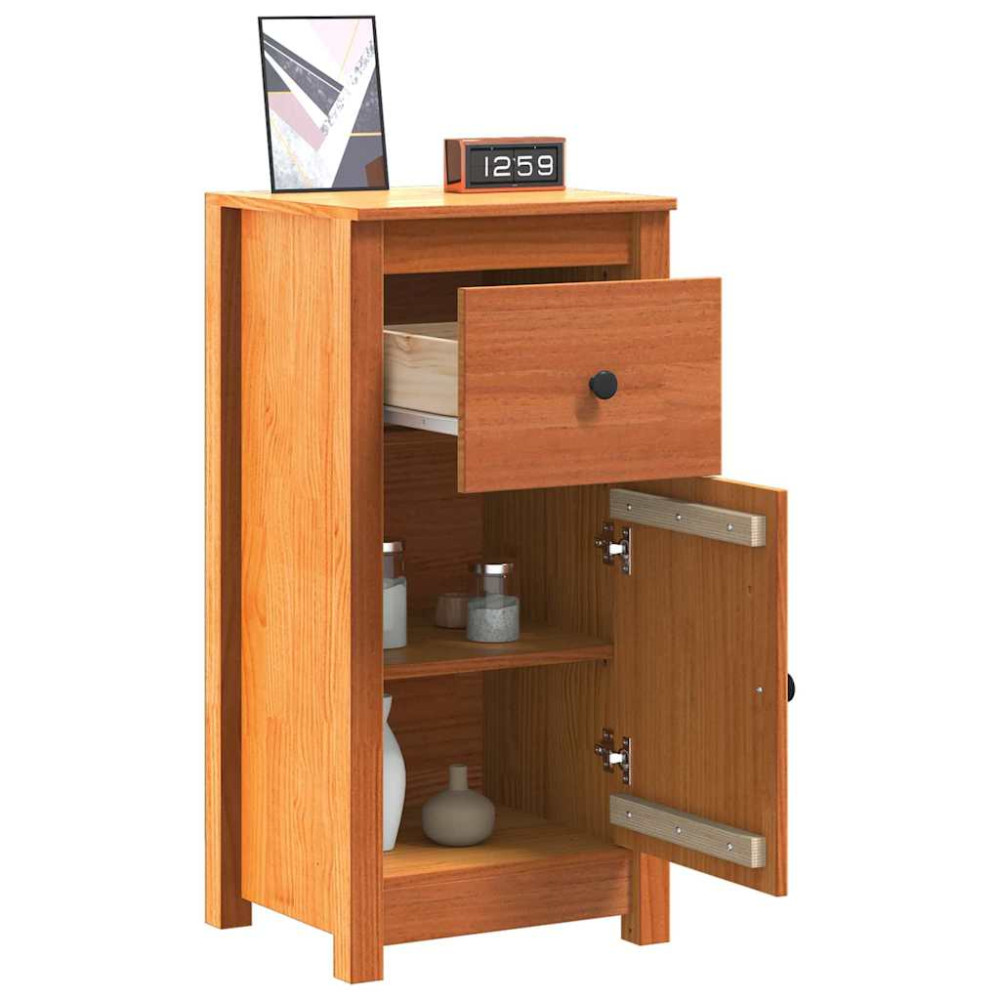 Produktbild för Sideboard 2 pcs Vaxbrun 39 x 34,5 x 80 cm Massiv furu