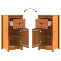 Produktbild för Sideboard 2 pcs Vaxbrun 39 x 34,5 x 80 cm Massiv furu