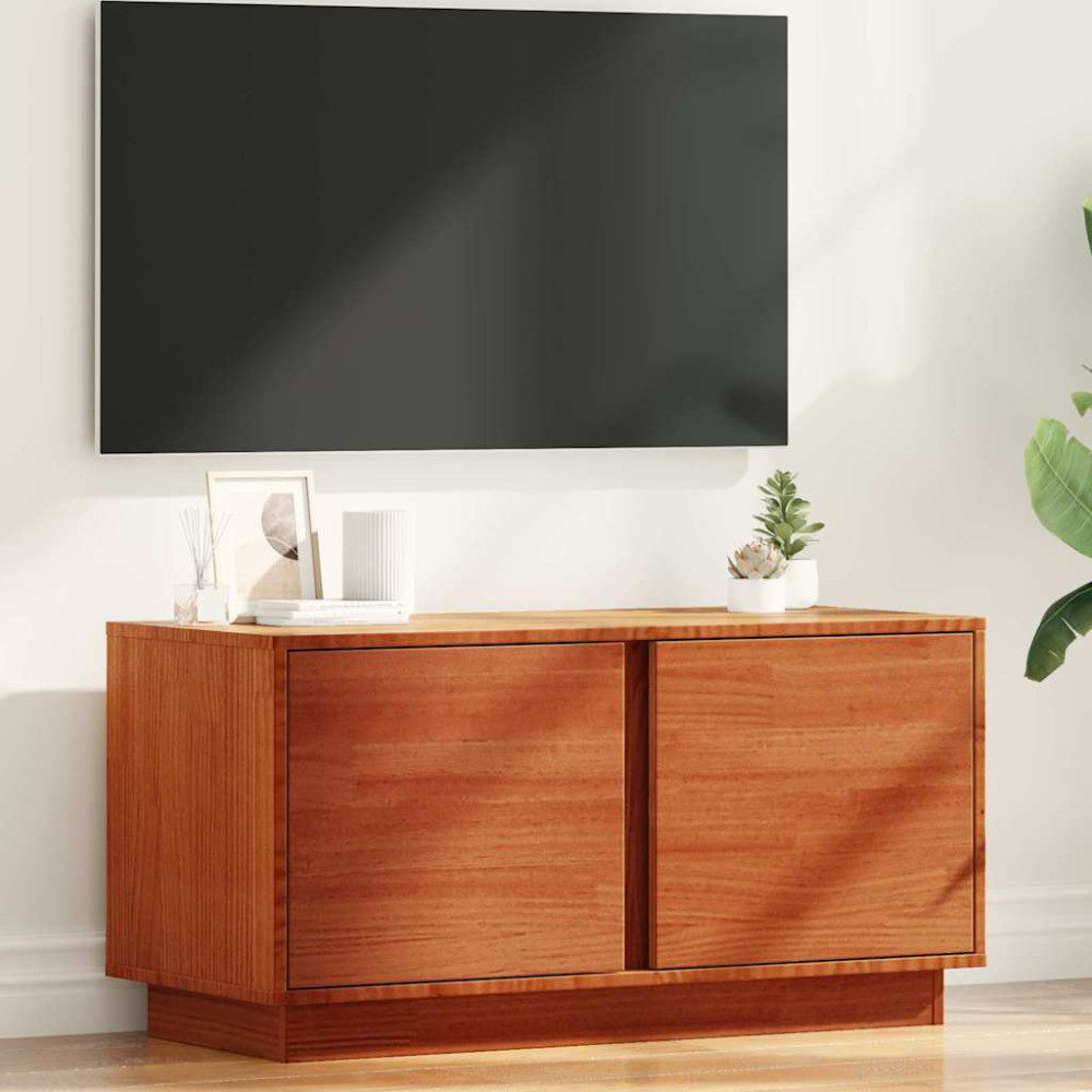 Produktbild för TV-skåp Vaxbrun 80 x 35 x 40,5 cm Massiv furu
