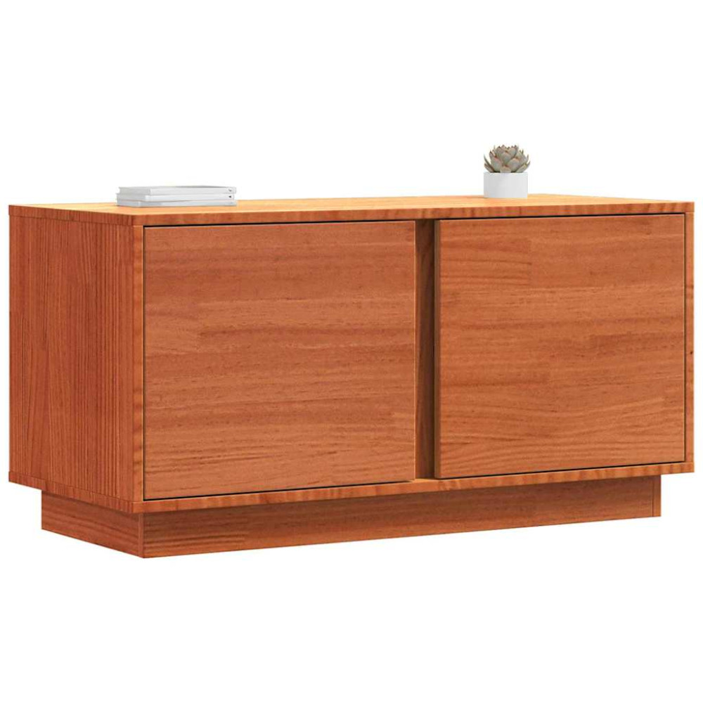 Produktbild för TV-skåp Vaxbrun 80 x 35 x 40,5 cm Massiv furu