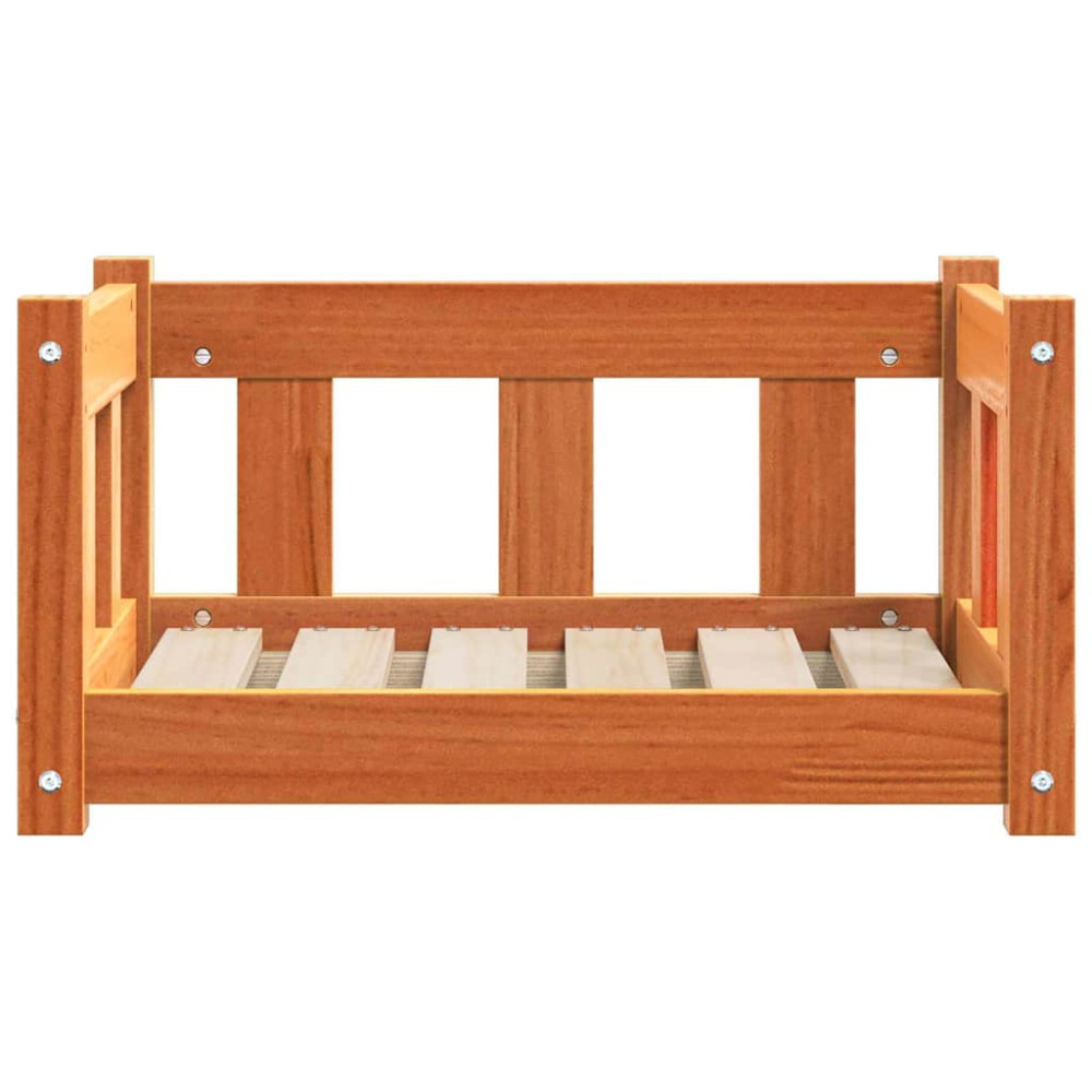 Produktbild för Hundsäng med lagring Vaxbrun 55 x 45 x 28 cm Massiv furu