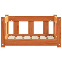 Produktbild för Hundsäng med lagring Vaxbrun 55 x 45 x 28 cm Massiv furu