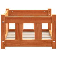 Produktbild för Hundsäng med lagring Vaxbrun 55 x 45 x 28 cm Massiv furu