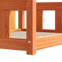 Produktbild för Hundsäng med lagring Vaxbrun 55 x 45 x 28 cm Massiv furu