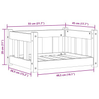 Produktbild för Hundsäng med lagring Vaxbrun 55 x 45 x 28 cm Massiv furu