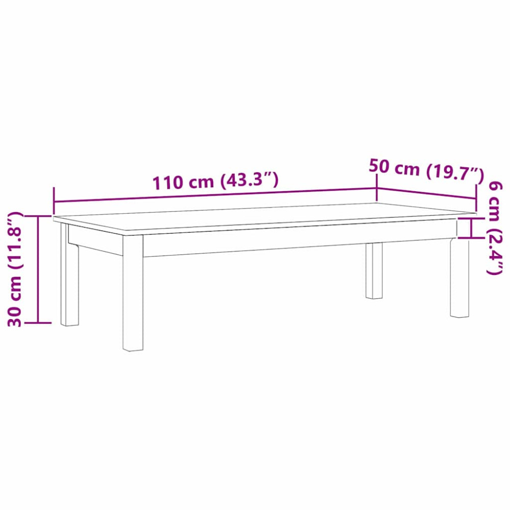 Produktbild för Kaffeebord Max Brun 110 x 50 x 30 cm Massiv furu